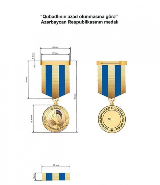 "Qubadlının azad olunmasına görə" medalın əsasnaməsi təsdiqlənib