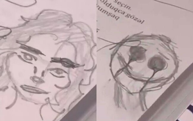 "Cin-şeytan görüntülərinə baxırmış" - 13 yaşlı qızın dəftərinə çəkdikləri