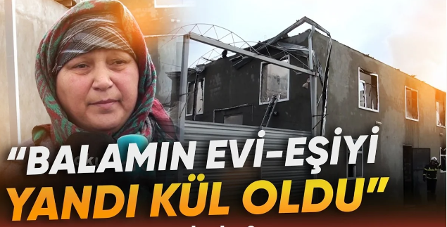 Kürdəmirdə güclü yanğın: İkimərtəbəli ev əşyaları ilə birlikdə kül oldu - VİDEO