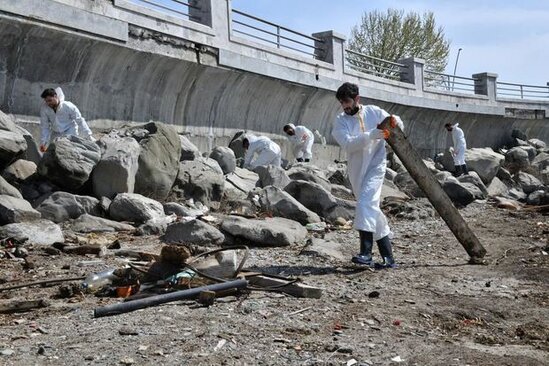 Xəzər sahilində 10 tona yaxın tullantı təmizlənərək utilizasiya olunacaq