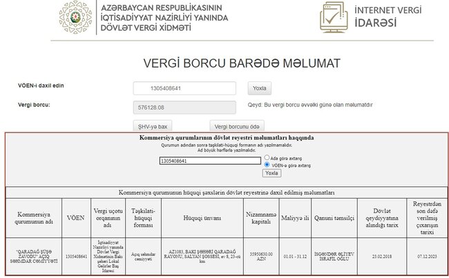 Məşhur şirkətin 600 minə yaxın vergi borcu var