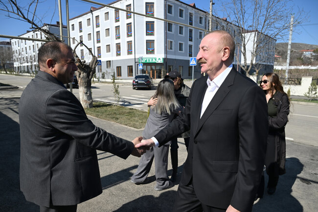 Prezident ailəsi ilə onlara qonaq getdi - Fotolar