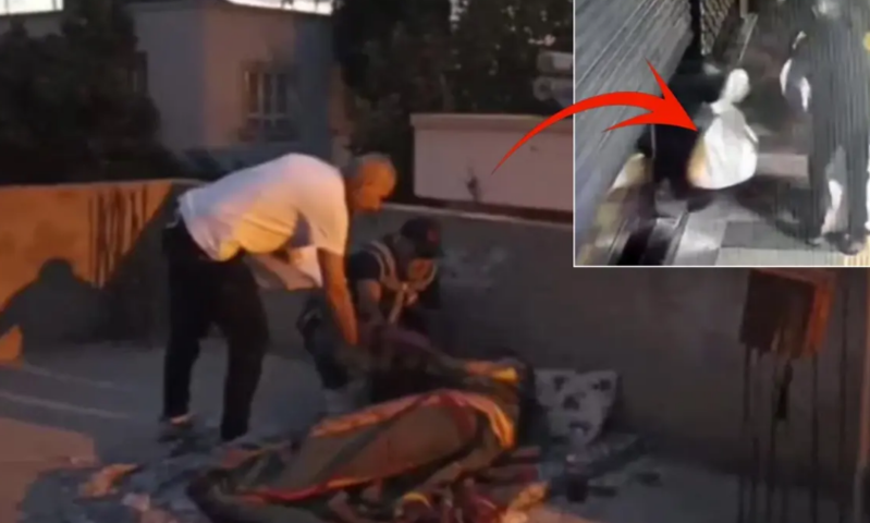 Bir torba qızıl oğrulayan soyğunçulardan biri damda yatarkən saxlanıldı