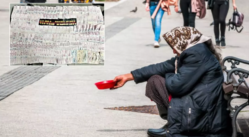 Dilənçilik edən qadının üzərindən kilo-kilo qızıl və pul çıxdı