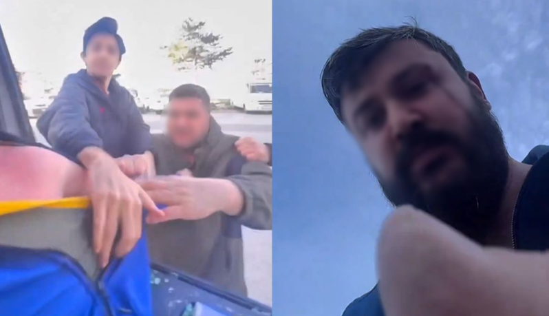 Maşının şüşəsini qırıb sürücünün başını yardılar - VİDEO