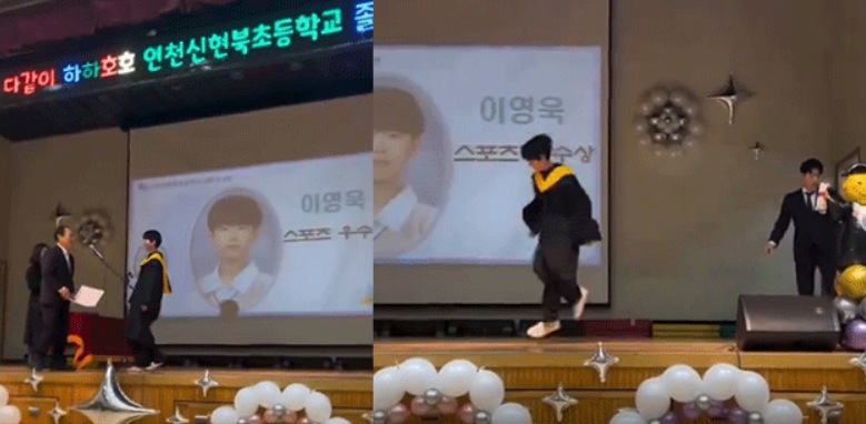 Lisey şagirdi diplomunu almağa uçaraq getdi - VİDEO