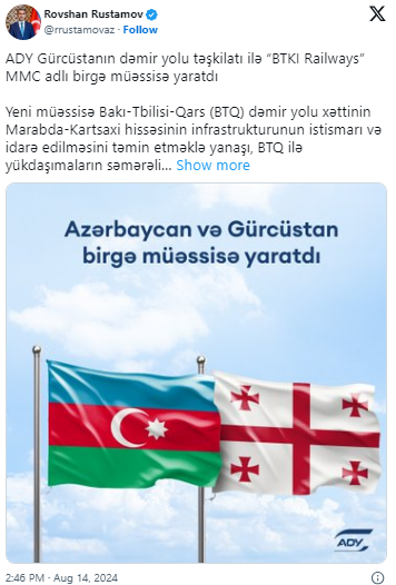 Azərbaycan və Gürcüstan birgə dəmir yolu müəssisəsi yaradıb
