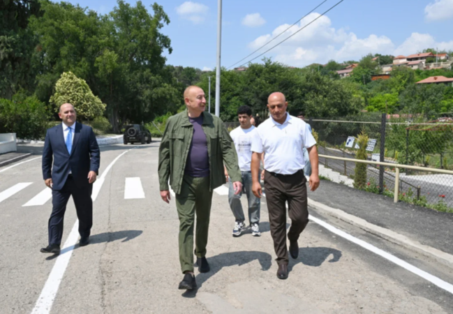 İlham Əliyev Xocavənd rayonunun Quzeyxırman kəndində olub - FOTO