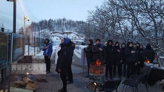 Xankəndi-Laçın yolunda aksiya 35 gündür davam edir - FOTO