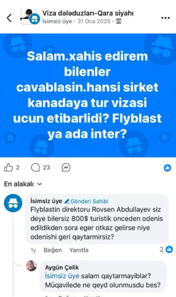 Flyblast Travel Agency qalmaqalı böyüyür - Şirkət barədə şok iddialar - FOTO