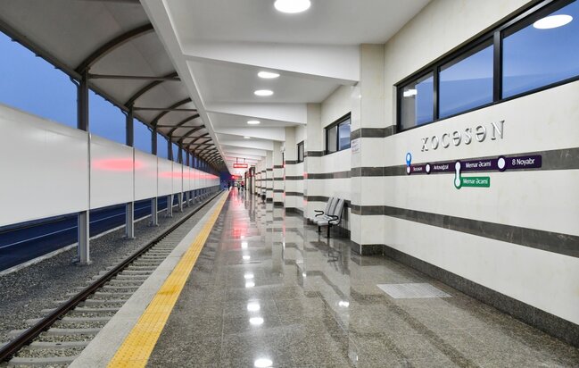 Bu gün açılan "Xocəsən" metro stansiyasının görüntüləri - FOTOLAR