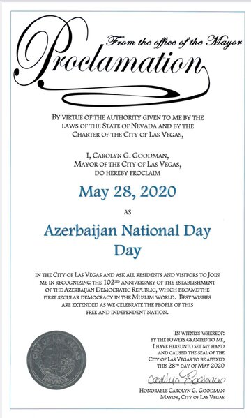ABŞ-ın daha 4 şəhərində "Azərbaycan Milli Günü" elan edildi