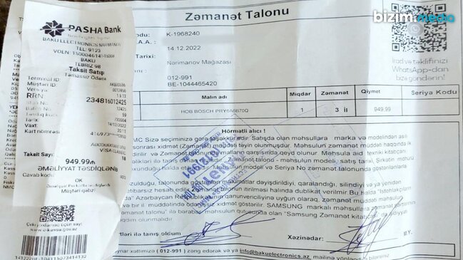 "Baku Electronics"in satdığı məhsul müştərini hər gün PARTLAYIŞ səsi ilə OYADIR – ŞİKAYƏT/FOTOFAKT