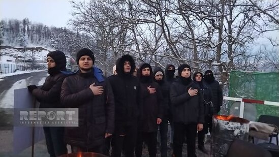 Xankəndi-Laçın yolunda aksiya 35 gündür davam edir - FOTO