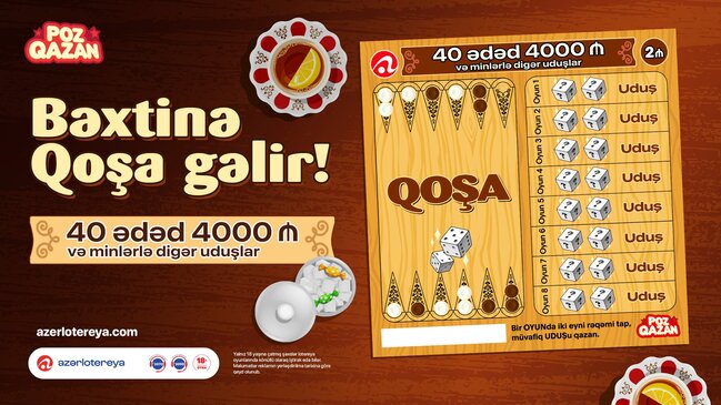 Yeni "Qoşa" lotereyası satışa çıxıb