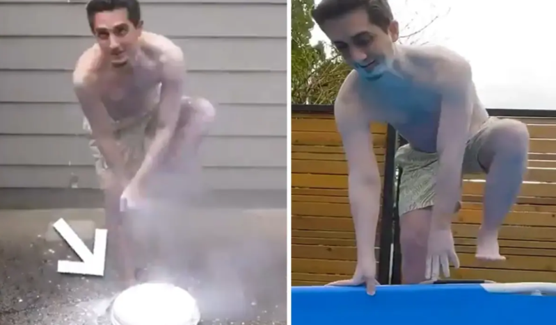 Məşhur blogger girdiyi hovuzdan qupquru çıxdı - VİDEO