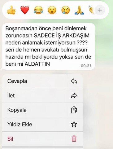 Boşanma davası açdığı həyat yoldaşından gələn mesaj qadını şoka saldı - FOTO