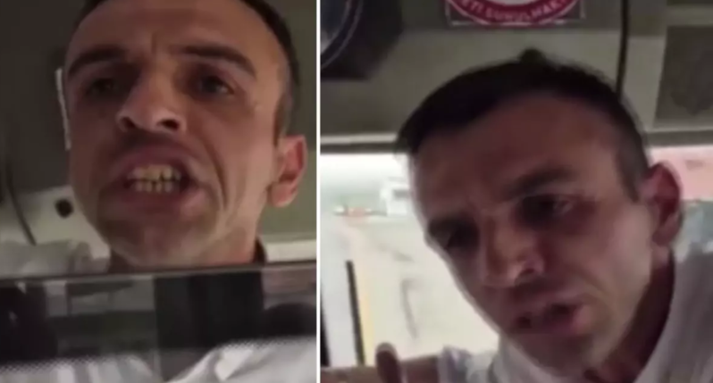 Avtobus sürücüsü niyə gecikdiyini soruşan vətəndaşa hücum etdi - VİDEO