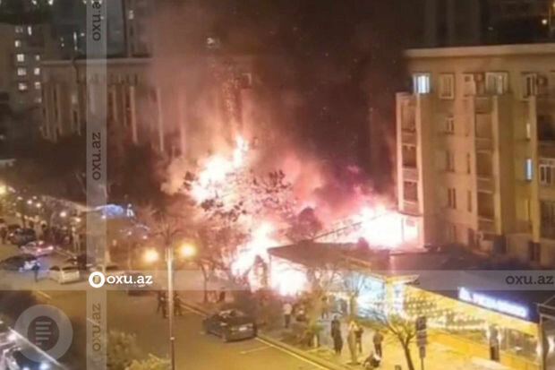 Paytaxtda kafedə baş verən yanğın zamanı xəsarət alan olmayıb- YENİLƏNİB + FOTO/VİDEO