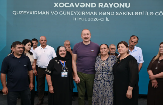 İlham Əliyev Xocavənd rayonunun Quzeyxırman kəndində olub - FOTO