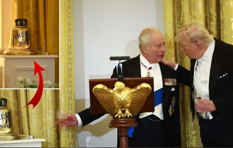 Kral III Çarlz Trampa rəmzi hədiyyə verdi: "Bizimlə əlaqə saxlamaq istəsəniz, zəngi çalın"