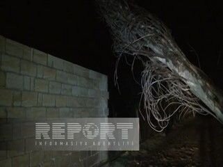 Güclü küləklə müşahidə olunan yağıntılı hava Goranboyda fəsadlar yaradıb - FOTO