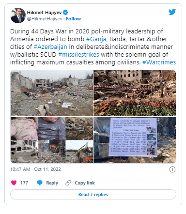 Hikmət Hacıyev Gəncə terrorunun ikinci ildönümü ilə bağlı paylaşım edib - FOTO