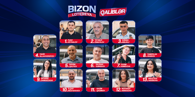Bizon "13 həftə, 13 avtomobil" lotereyasını uğurla yekunlaşdırdı - 13 qalib avtomobilinə qovuşdu