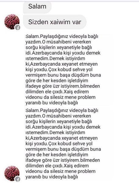 "Azərbaycanda kişi yoxdur" deyən qız üzr istədi: "Bilmədən dilimdən elə çıxdı" - FOTO