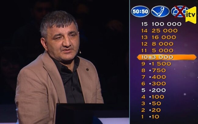 Rüfət Nasosnu "Milyonların şousu"nda - Böyük uduşdan onu cəmi 5 sual ayırır