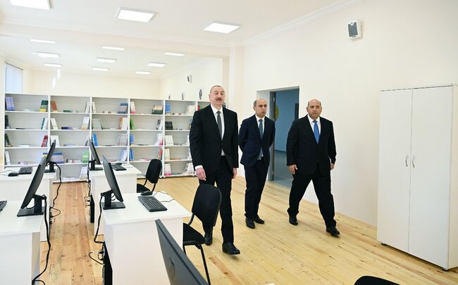 Prezident İlham Əliyev Ağdamda Kəngərli kənd tam orta məktəbinin binasının açılışında iştirak edib