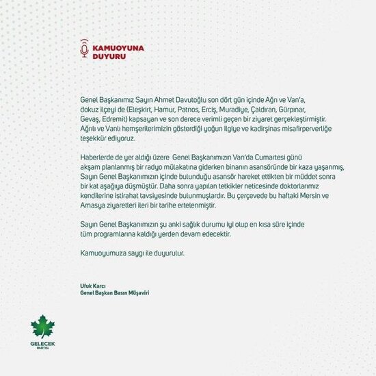 Davudoğlunun olduğu lift yerə çırpılıb