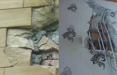 Balakəndə fərdi evə ildırım düşdü: Divar deşildi