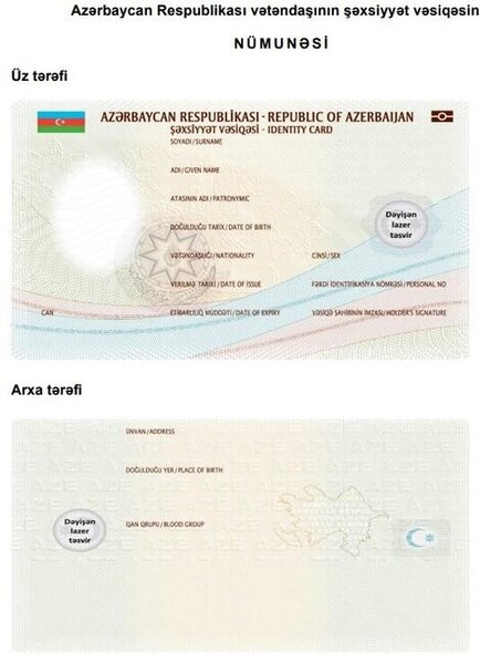 Azərbaycanda yeni şəxsiyyət vəsiqələri BELƏ OLACAQ - FOTO