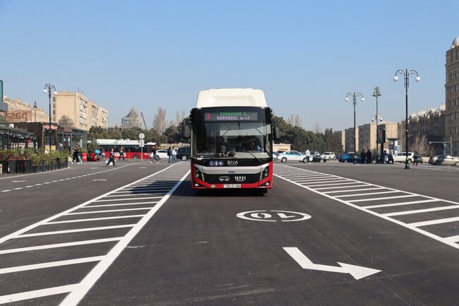 Bakının bu hissəsində marşrut avtobusları üçün yenilik - Foto