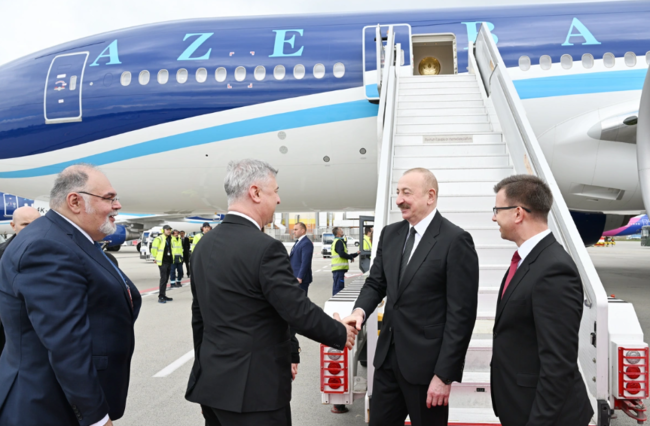 Prezident İlham Əliyev Macarıstana işgüzar səfərə gedib