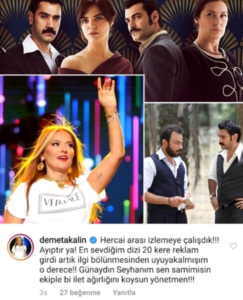 Demet Akalın məşhur serialı — TƏNQİD ETDİ - FOTO