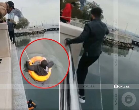 Azərbaycanlı dünya çempionu Xəzər dənizinə düşmüş qadını boğulmaqdan xilas etdi - VİDEO