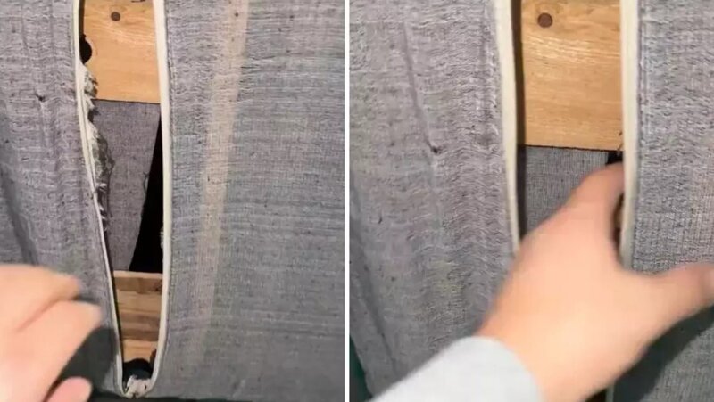 İçindən səs gələn divanın örtüyünü kəsən vətəndaş həyatının şokunu yaşadı - VİDEO