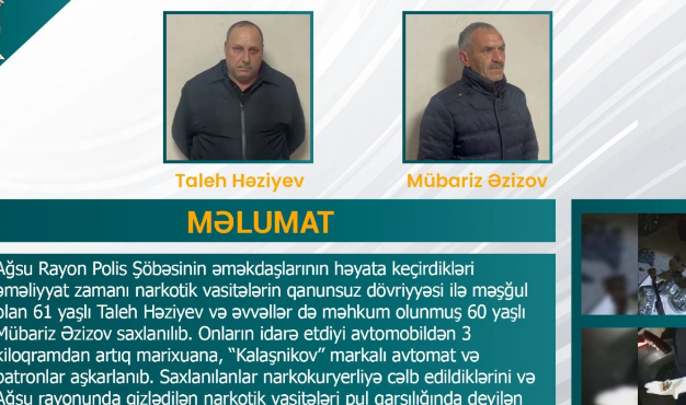 Ağsuda silahlı narkokuryerlər saxlanılıblar