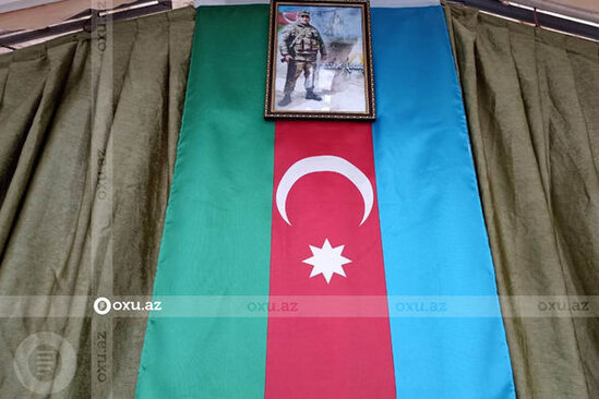 Şəhid Elşad Həsənovla vida mərasimi keçirilir - FOTO