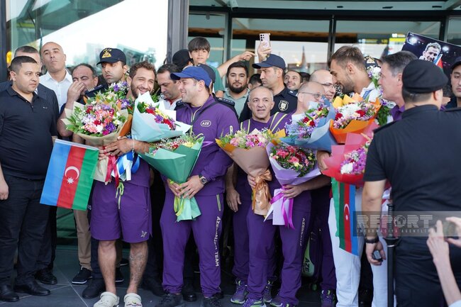 Olimpiadada qızıl medal qazanmış cüdoçular Vətənə qayıdıblar - FOTOLAR