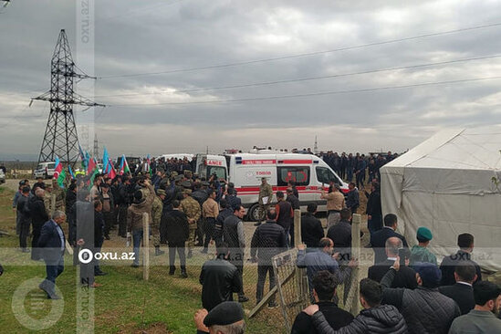 Şəhid Elşad Həsənovla vida mərasimi keçirilir - FOTO