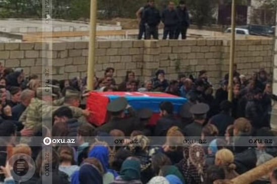 Şəhid Elşad Həsənovla vida mərasimi keçirilir - FOTO