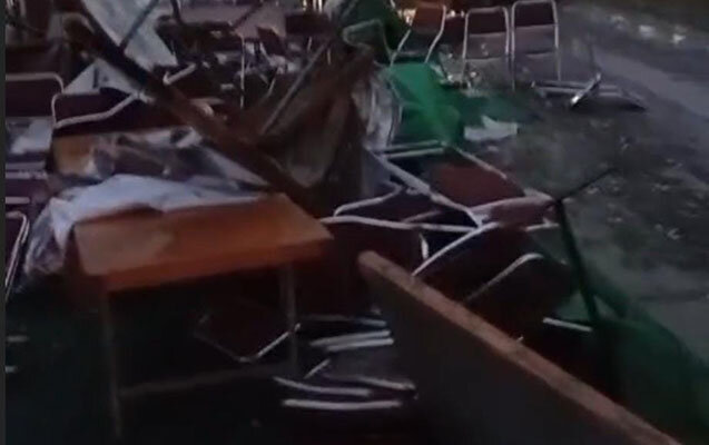 Ağcabədidə külək mağarı uçurdu, toy yarıda qaldı (VİDEO)