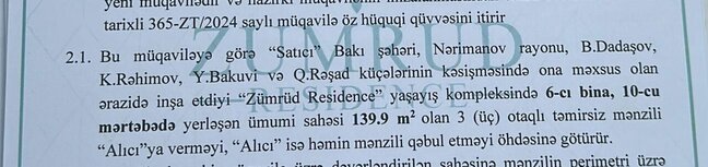 "Zümrüd Residence"dən 3 otaq ev aldı, 2 otaq çıxdı - "Kupça" da ala bilmirik"