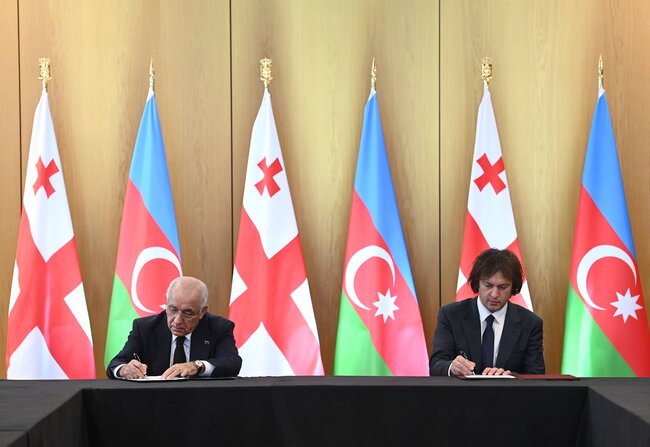 Siqnaxi şəhərində Azərbaycan-Gürcüstan sənədləri imzalanıb