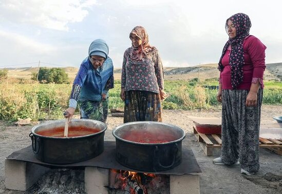 Əminə Ərdoğan pomidor yığımında iştirak etdi - FOTO