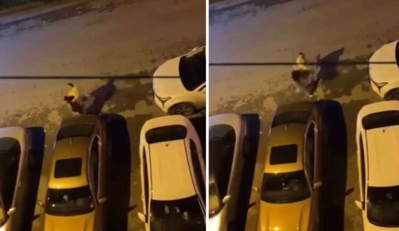 Qadına küçənin ortasında amansız hücum: Şübhəli qaçdı - VİDEO