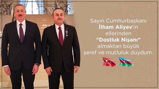 Çavuşoğlu təltif olunması ilə bağlı paylaşım etdi - Foto